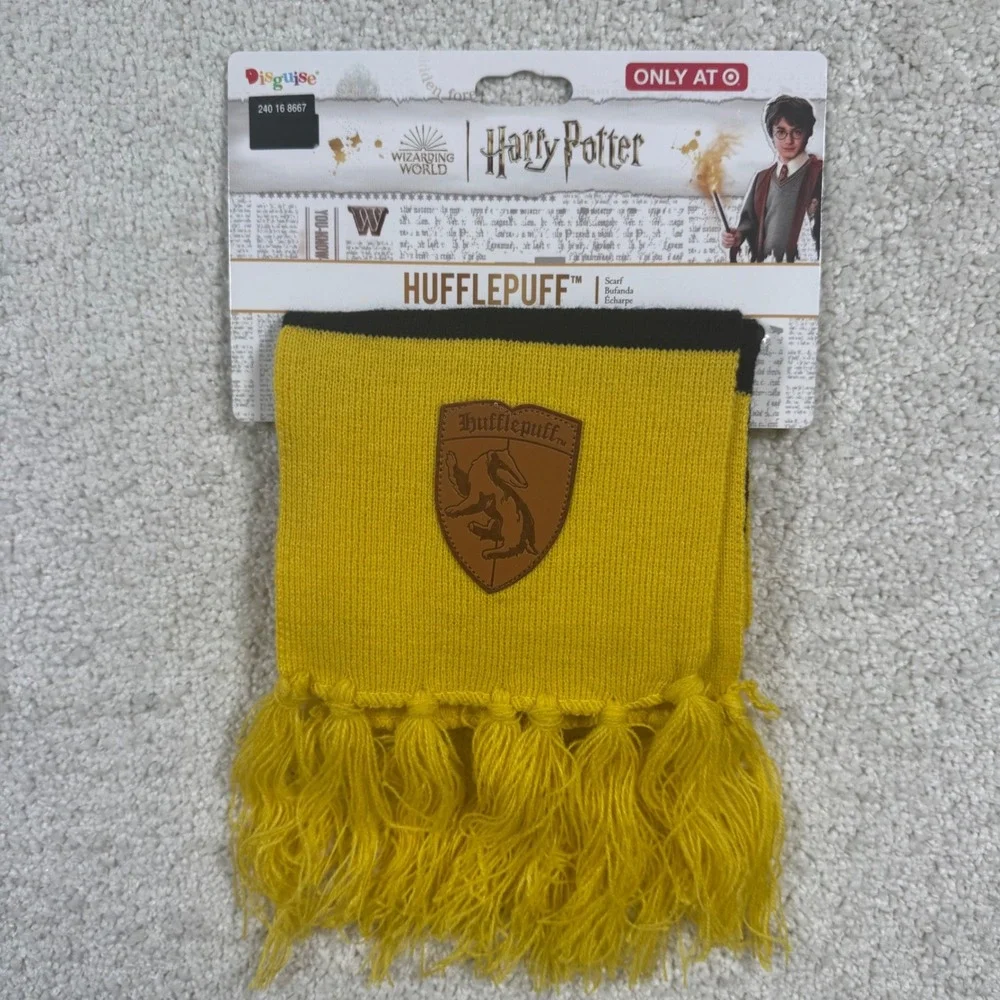 Disguise Harry Potter Hufflepuff Knit Scarf OS Unisex Yellow Black Stripe
